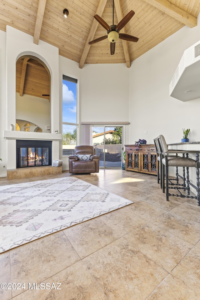 interior space featuring ceiling fan