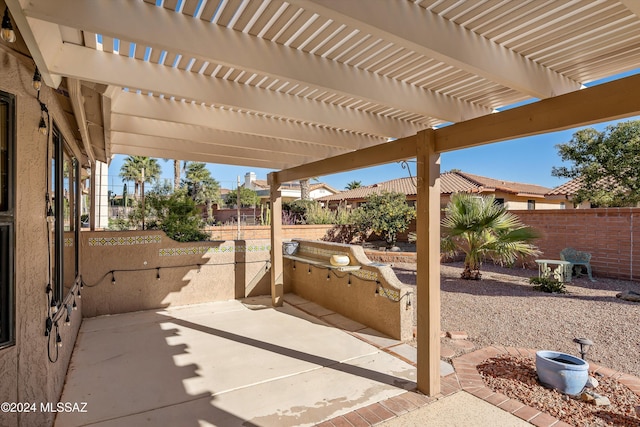 view of patio with a pergola