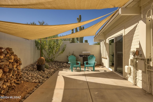 view of patio with area for grilling