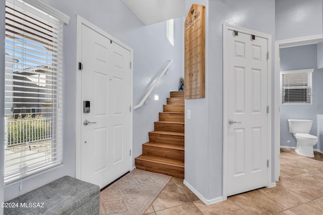 view of tiled entrance foyer