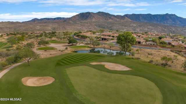 view of community featuring a water and mountain view