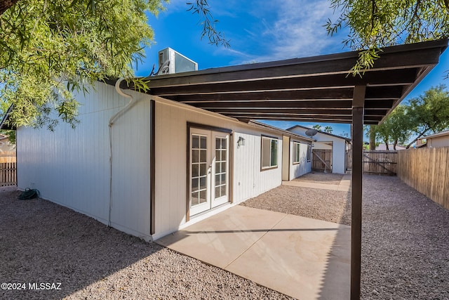 view of patio / terrace featuring french doors