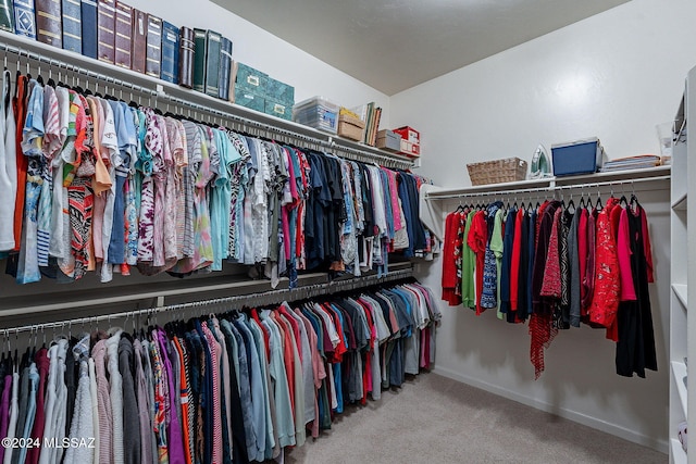 spacious closet with carpet floors