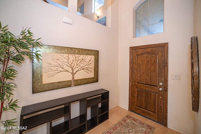 view of tiled entrance foyer