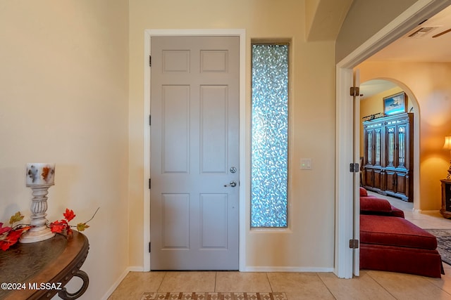 view of tiled entrance foyer