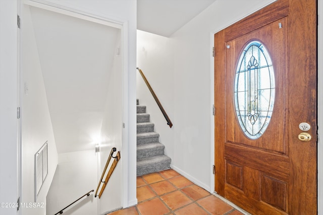 view of tiled entrance foyer