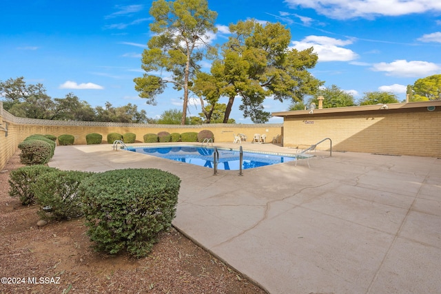 view of pool featuring a patio area