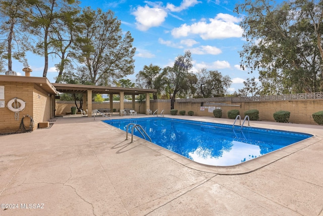 view of pool with a patio area