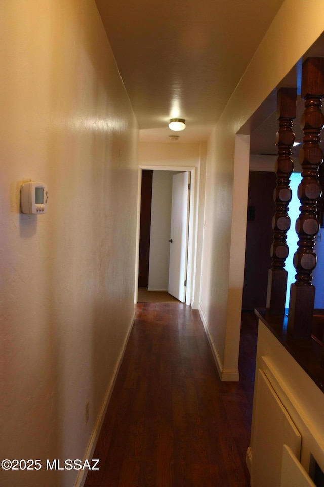 hall featuring dark hardwood / wood-style floors