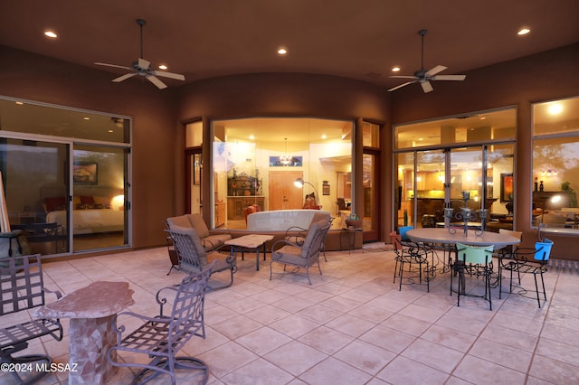 view of patio / terrace featuring ceiling fan