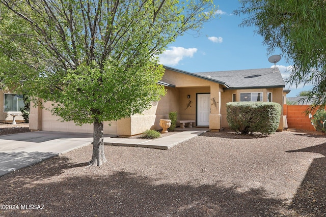 view of front of house with a garage