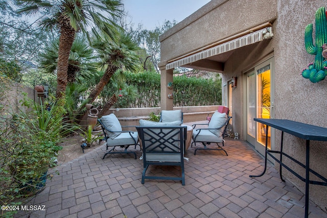 view of patio featuring an outdoor living space