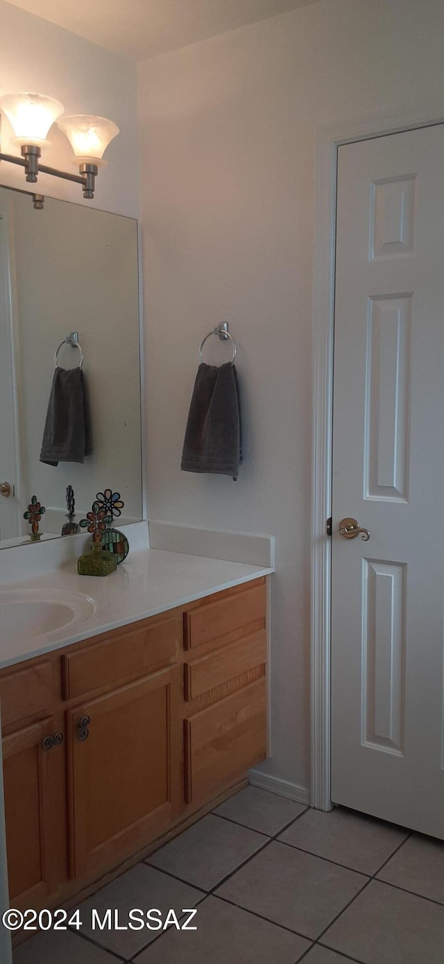 bathroom featuring vanity and tile patterned floors