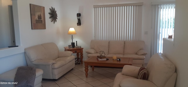 view of tiled living room