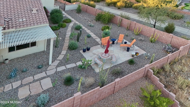 view of yard with a patio area