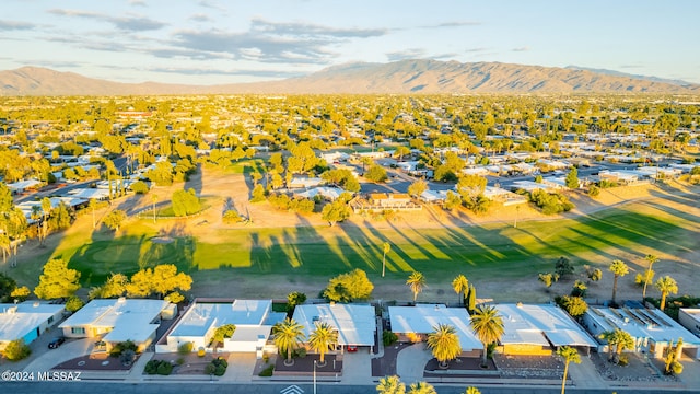 drone / aerial view with a mountain view