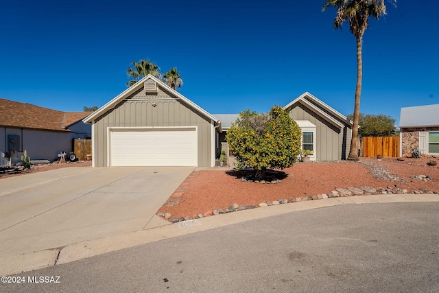 view of front facade with a garage