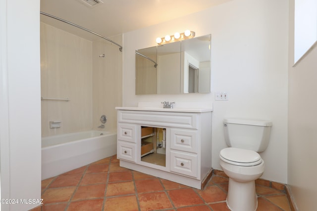 full bathroom with toilet, sink, and bathtub / shower combination