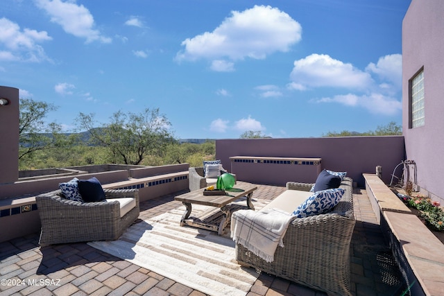 view of patio with outdoor lounge area