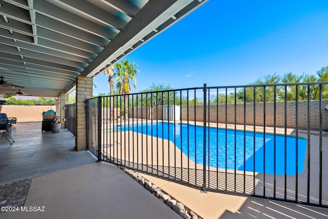 view of pool featuring a patio area