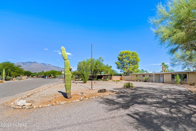 view of street with a mountain view