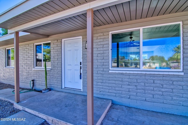 entrance to property with a porch