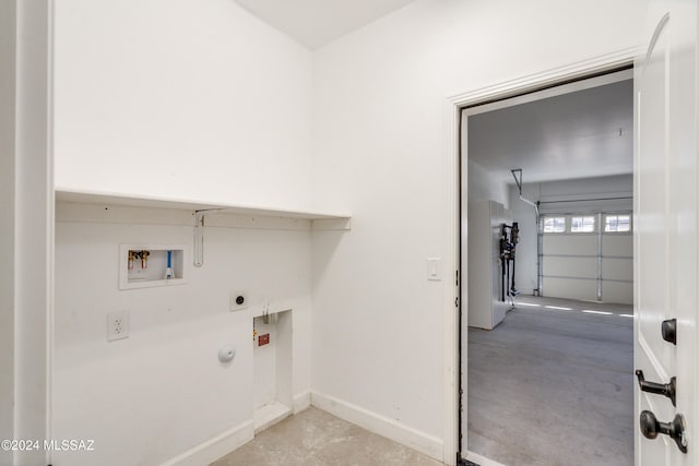 washroom featuring washer hookup, hookup for an electric dryer, and gas dryer hookup