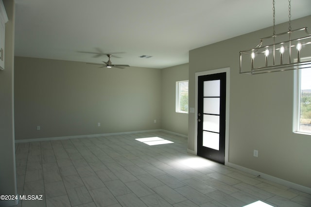 empty room with ceiling fan