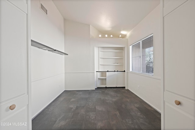 spacious closet featuring dark hardwood / wood-style floors