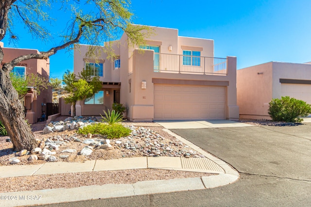 adobe home with a balcony