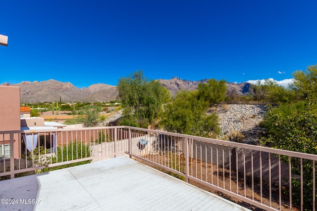 exterior space featuring a mountain view