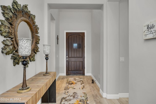 entryway featuring hardwood / wood-style flooring