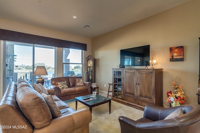 view of carpeted living room