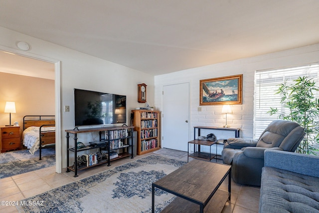 view of tiled living room