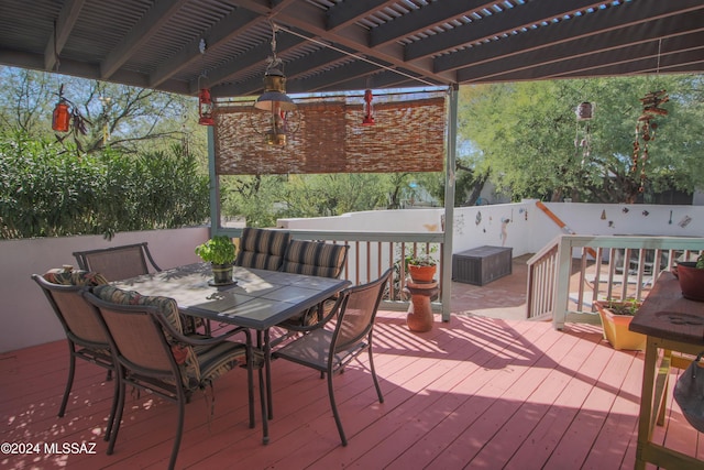 wooden deck with a pergola