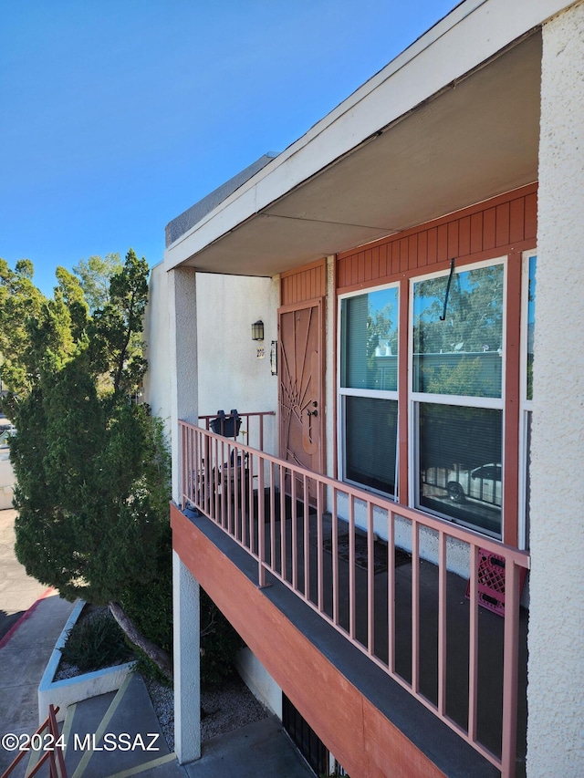 exterior space with a balcony