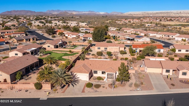 drone / aerial view with a mountain view