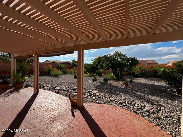 view of patio with a pergola