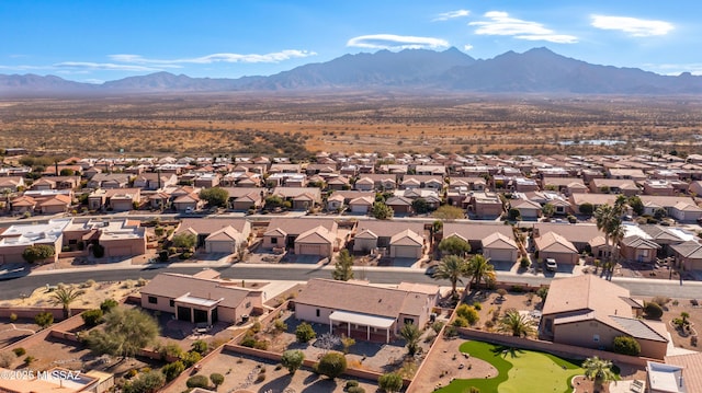 drone / aerial view with a mountain view