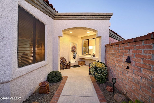 4115 S Constancia Ct, Green Valley, AZ 85622 - property entrance with stucco siding