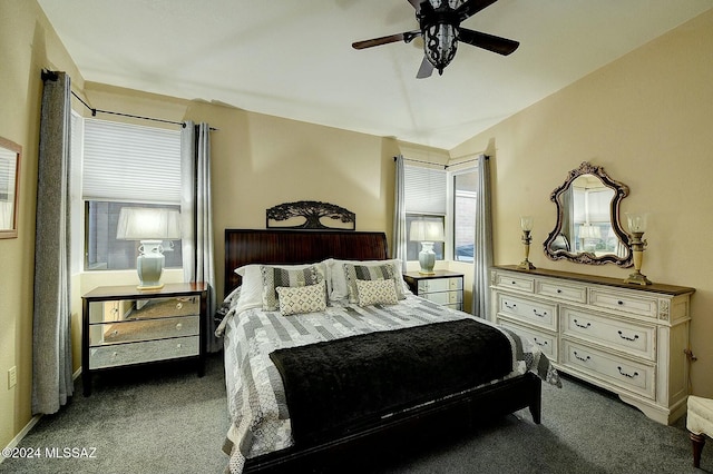 4115 S Constancia Ct, Green Valley, AZ 85622 - bedroom featuring carpet, multiple windows, and a ceiling fan