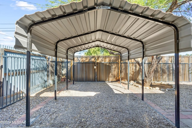 view of parking with a carport