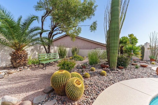 view of yard with fence