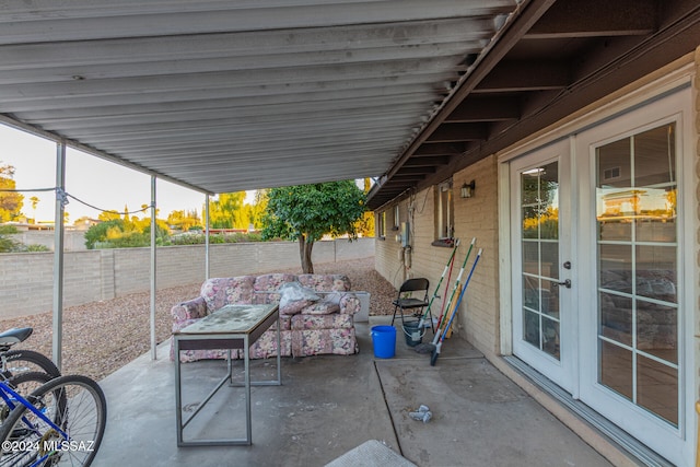 view of patio / terrace with french doors