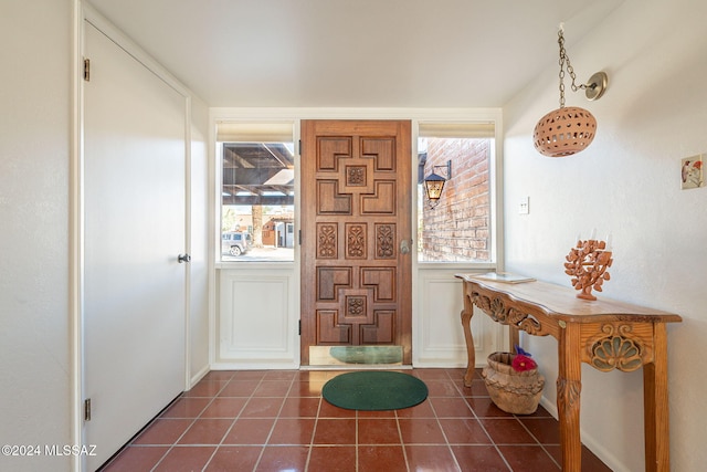 view of tiled foyer