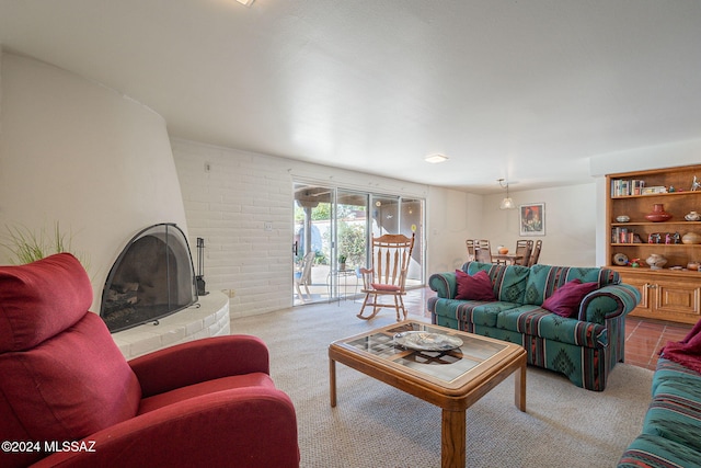 view of carpeted living room