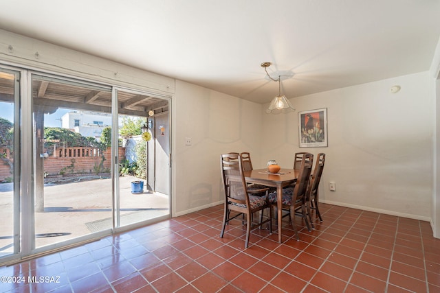 view of tiled dining room