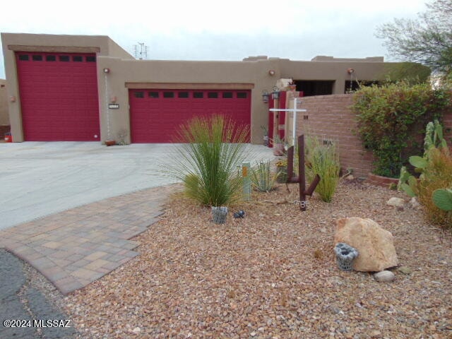 exterior space featuring a garage