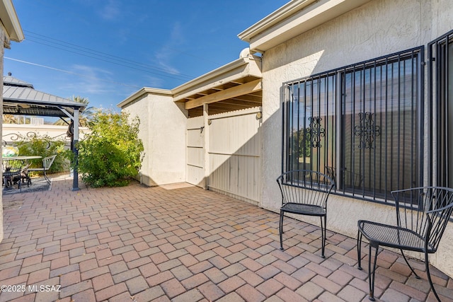 view of patio with a gazebo