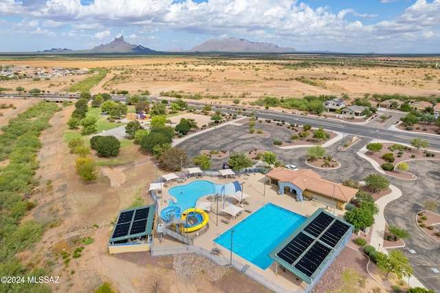 bird's eye view with a mountain view